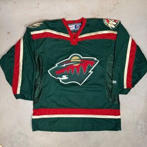 vintage 90's CCM Minnesota Wild NHL Hockey Jersey Mens Large Green Canada